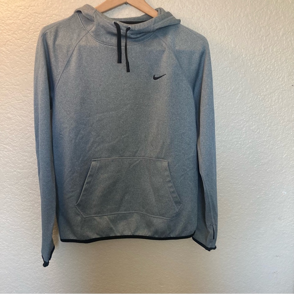 Nike Classic Sweater Pullover Hoodie Light Gray Kangaroo Pocket Boys Size Small